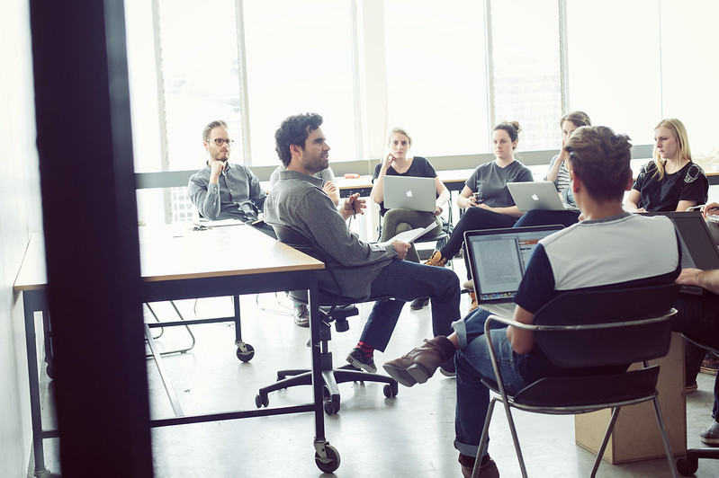 Students and professor at SALA